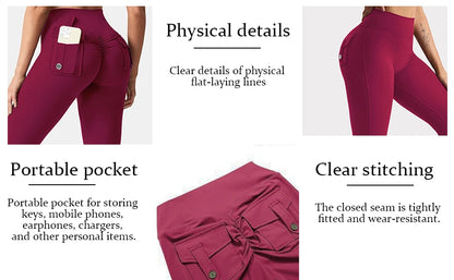 High-Waisted Tummy-Control Wide-Leg  Leggings with Pockets