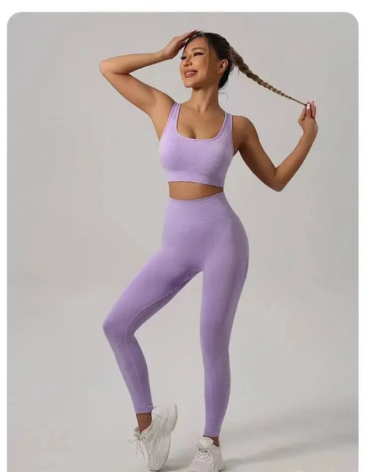 Two-piece Sports Bra+ Booty Lifting Leggings