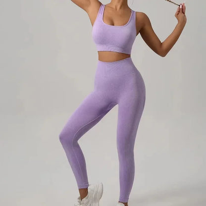 Two-piece Sports Bra+ Booty Lifting Leggings