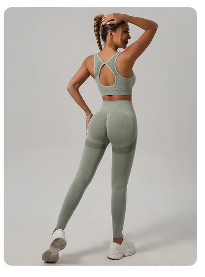 Two-piece Sports Bra+ Booty Lifting Leggings