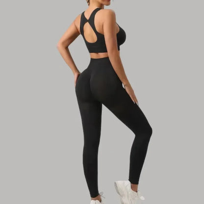 Two-piece Sports Bra+ Booty Lifting Leggings