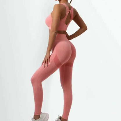 Two-piece Sports Bra+ Booty Lifting Leggings