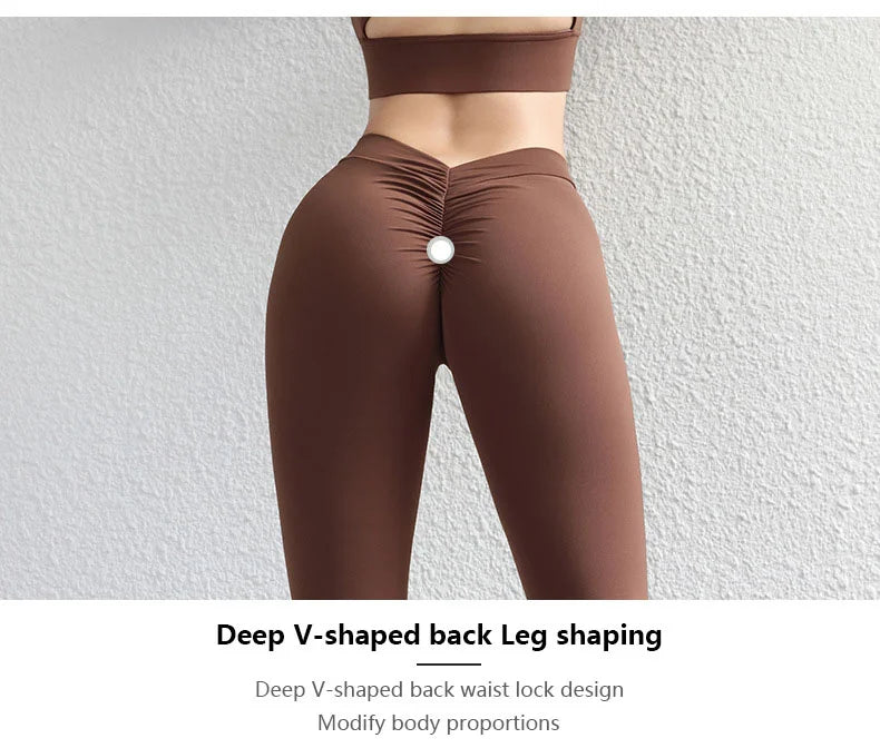 Flare Leggings Back Waist V Leggings Scrunch Yoga Pants