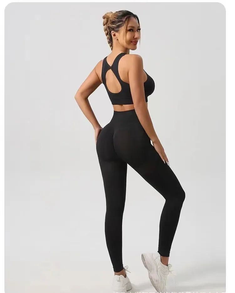 Two-piece Sports Bra+ Booty Lifting Leggings