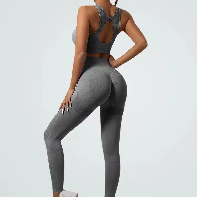 Two-piece Sports Bra+ Booty Lifting Leggings