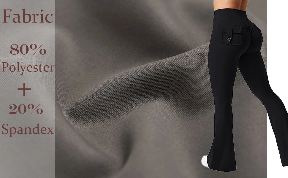 High-Waisted Tummy-Control Wide-Leg  Leggings with Pockets