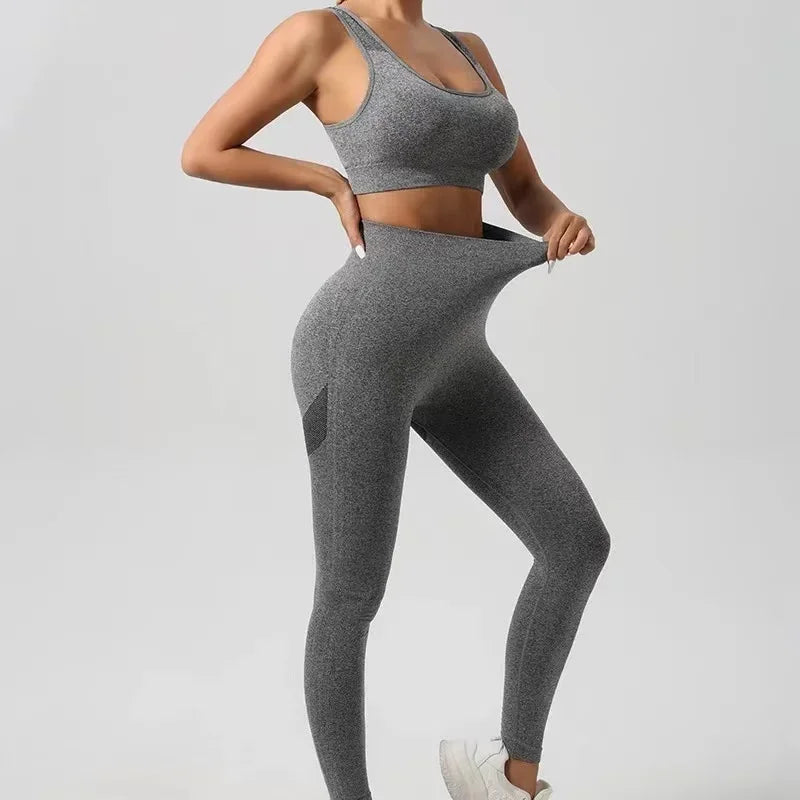 Two-piece Sports Bra+ Booty Lifting Leggings