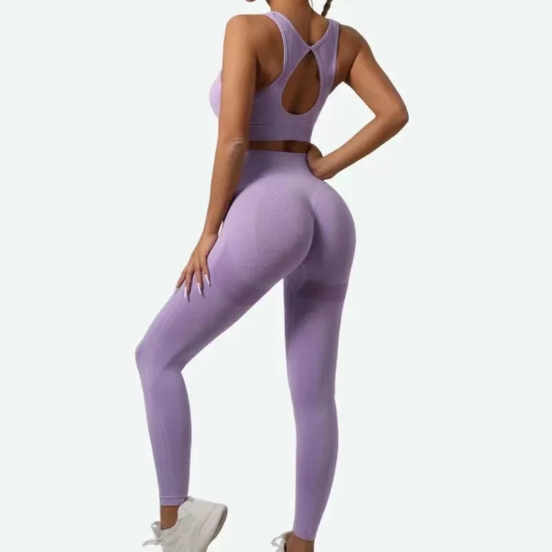 Two-piece Sports Bra+ Booty Lifting Leggings