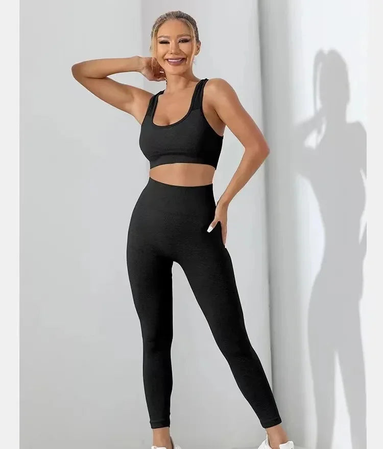 Two-piece Sports Bra+ Booty Lifting Leggings