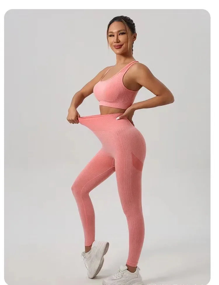 Two-piece Sports Bra+ Booty Lifting Leggings