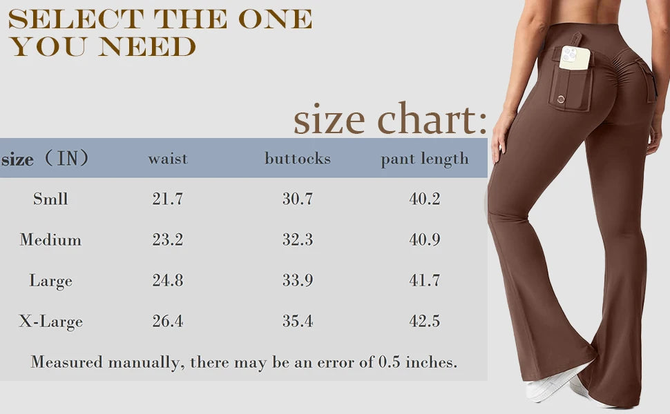 High-Waisted Tummy-Control Wide-Leg  Leggings with Pockets