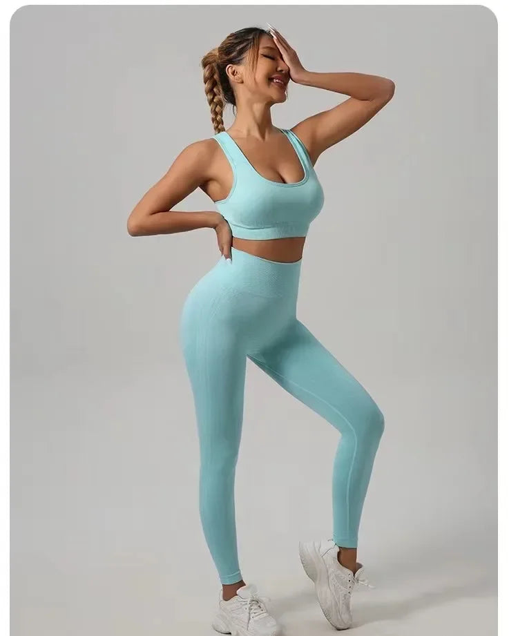 Two-piece Sports Bra+ Booty Lifting Leggings