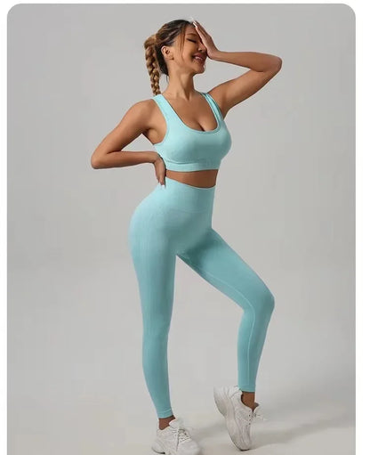 Two-piece Sports Bra+ Booty Lifting Leggings