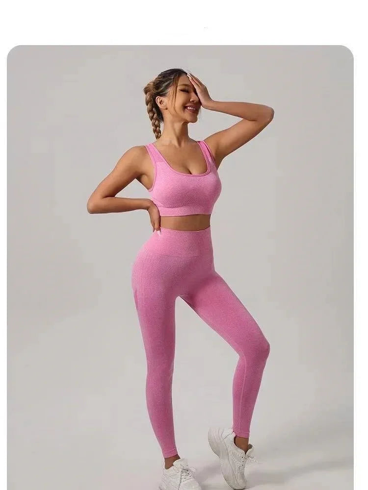 Two-piece Sports Bra+ Booty Lifting Leggings